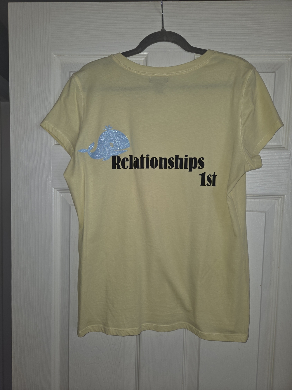 Upcycled Relationships 1st J.Crew V-Neck Short Sleeve Tee in Yellow Size Small